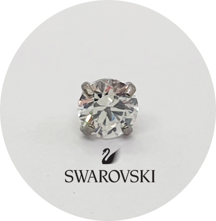 Labret Zircônia Swarovski Assinada a laser