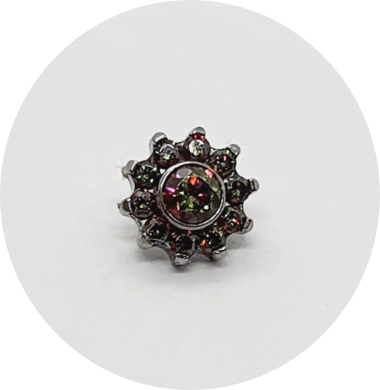 Labret Mini Flor Zircônia Vitral