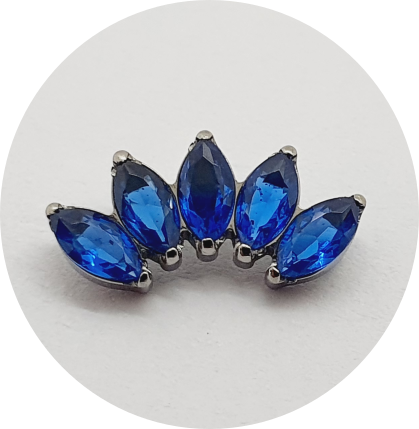 Labret Mini Navete Zircônia Azul