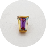 Labret Trapézio Zircônia Furta-cor PVD Gold - haste em titânio natural - Imagem 2