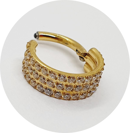 Segmento Articulado Triplo Zircônias cravejadas PVD Gold