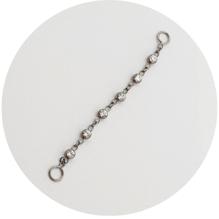 Corrente com zircônias 6P 36mm