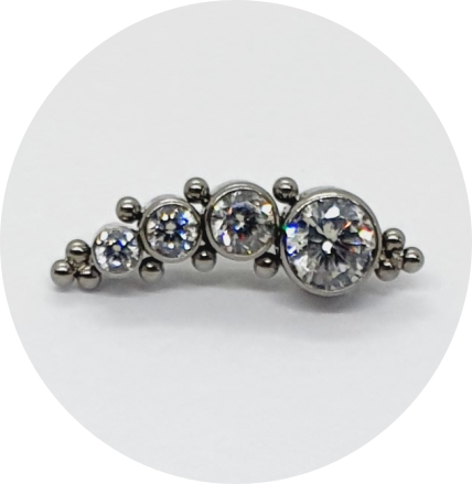 Labret Cluster Zircônia 4P 12B
