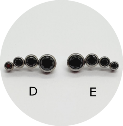 Labret Cluster Cristal Black 4P