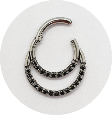 Segmento Articulado Meia lua Zirconia Black