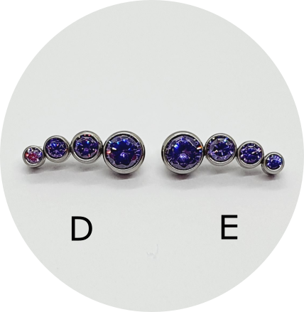 Labret Cluster Cristal Lilás 4P
