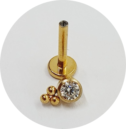 Labret Zircônia 3B PVD Gold