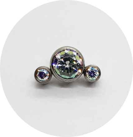 Labret Mini Zircônia Furta-cor 3P