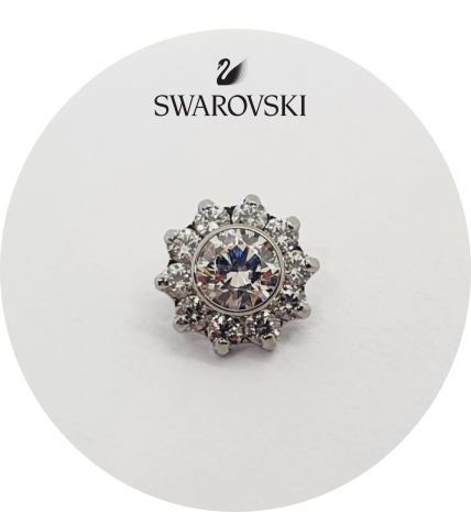 Labret Flor Zircônias Swarovski Assinadas