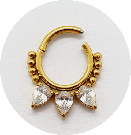Segmento Articulado Zircônias Gota PVD Gold 3P 8B