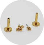 Labret Esferas 4B Push Pin (Natural e PVD Gold - Topos P e M)