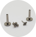 Labret Esferas 4B Push Pin (Natural e PVD Gold - Topos P e M) - Imagem 2