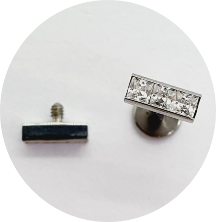 Labret Barra com Zircônias cravejadas