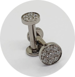 Labret Chapa com Zircônias cravejadas