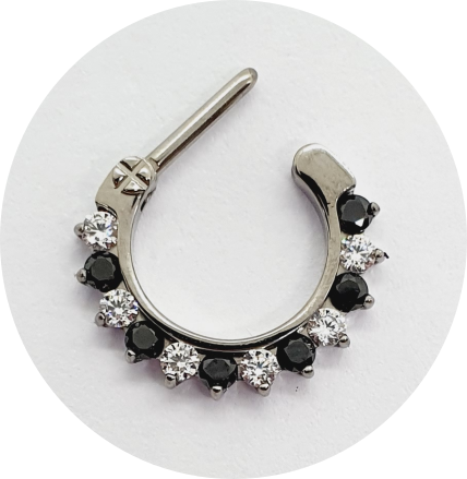 Segmento Articulado Cristal Branco e Preto