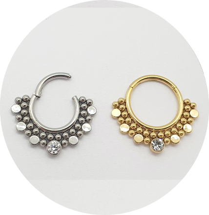 Segmento Articulado Tribal com Zircônia Flat - Natural e PVD Gold