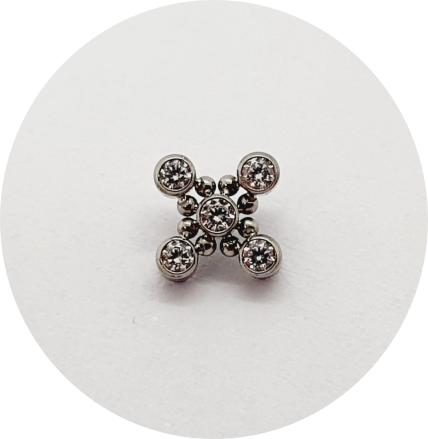 Labret Mini Zircônia Flat 5P 8B
