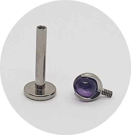 Labret Ametista Prongset