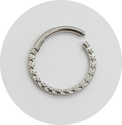 Segmento Articulado Estrela Talhada Frontal (Natural e PVD Gold)