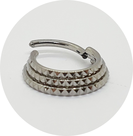 Segmento triplo Talhado - (Natural e PVD Gold)