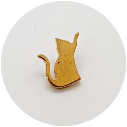 LABRET GATO PVD GOLD - HASTE EM TITÂNIO NATURAL