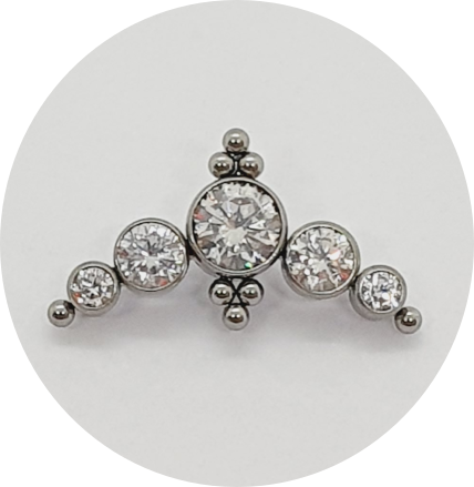 Labret Cluster Zircônia 5P 8B