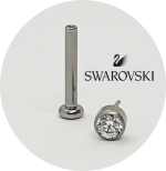 Labret Zircônia Swarovski Assinada a laser Flat - Push Pin