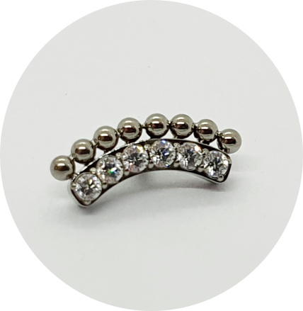 Labret Mini Cluster Zircônias Cravejadas com esferas 6P 8B