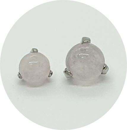 Labret Quartzo Rose Natural Prongset 3 Garras