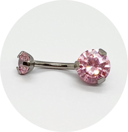 Banana Bell Zircônia Rosa prongset