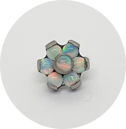 Labret Mini Flor Opala Branca