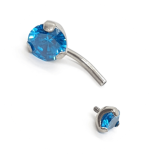 Banana Bell Zircônia Azul prongset - Imagem 2
