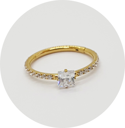 Segmento Articulado Zircônias cravejas e Central PVD Gold