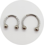 Barbel Circular Zircônias cravejadas - Natural e PVD Gold (rosca externa) - Imagem 2