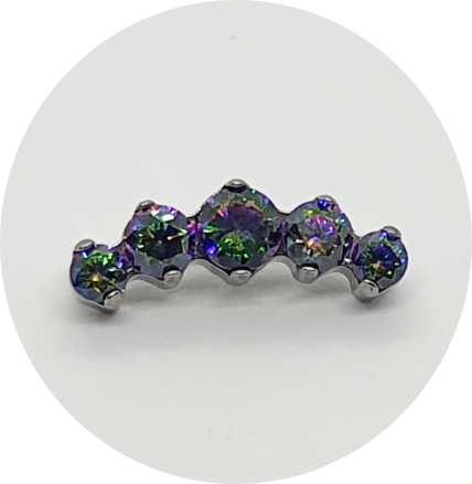 Labret Cluster Zircônia Vitral Prongset