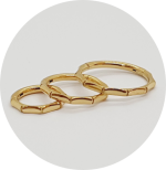 Segmento Articulado Cavado - Natural e PVD Gold - Imagem 2