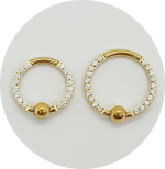 Captive Zircônias cravejadas frontais - Natural e PVD Gold