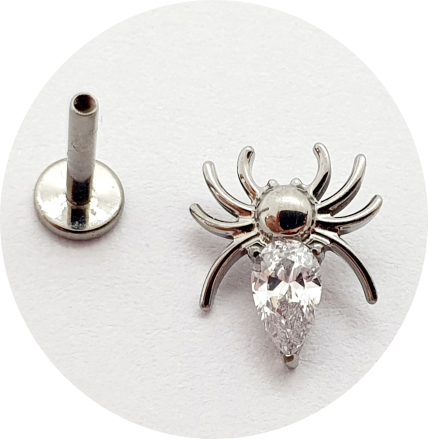 Labret Aranha com Zircônia M2