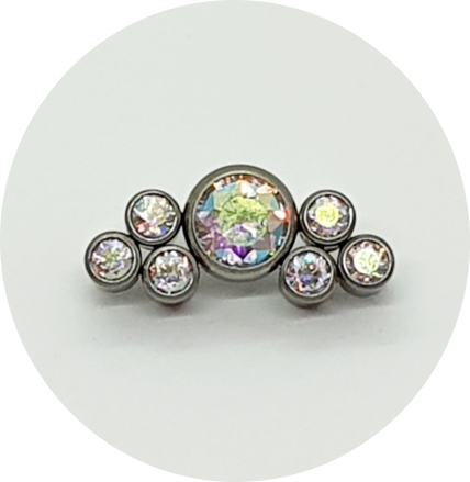 Labret Zircônia Furta-cor 7P
