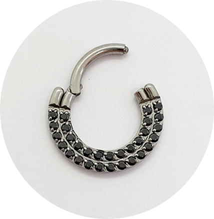 Segmento Articulado Duplo Zircônia Black cravejadas