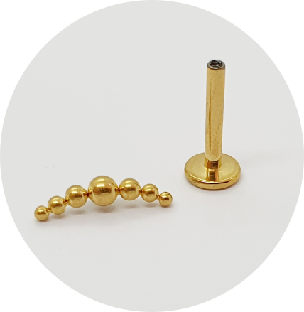 Labret Cluster Mini esferas PVD Gold