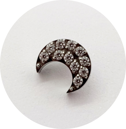 Labret Lua Cravejada Zircônia