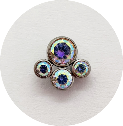 Labret Cristal Furta-cor 4P