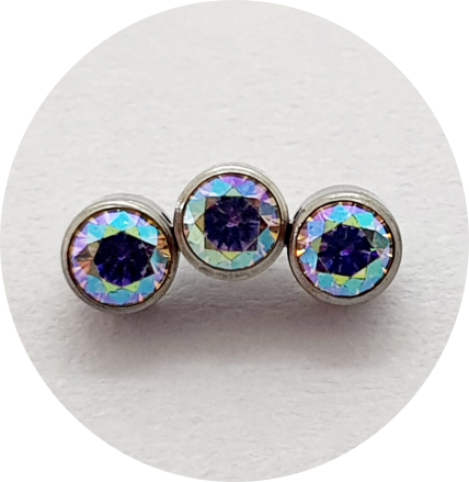 Labret Mini Cristal Furta-cor 3P