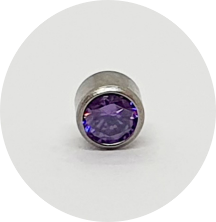 Labret Zircônia Lilás Escuro Flat