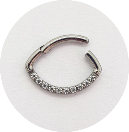 Segmento Articulado Oval Horizontal Zircônias cravejadas