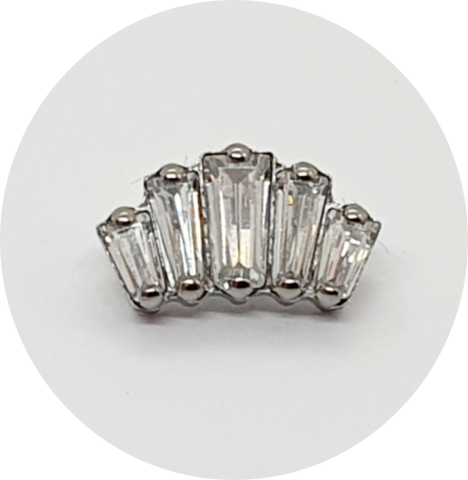 Labret Mini Baguete Zircônias 5P