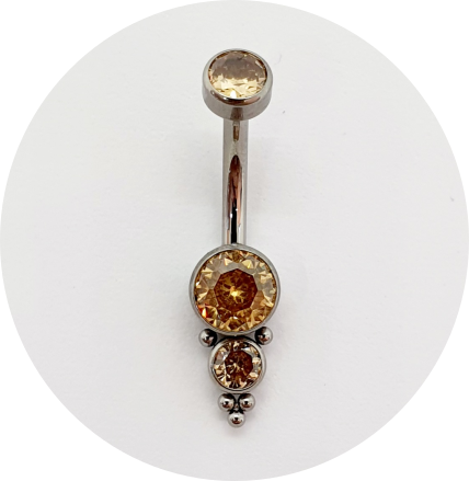 Banana Bell Zircônia Champagne 2P 5B