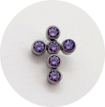 Labret Cruz Zircônia 6P - Várias Cores - Imagem 2