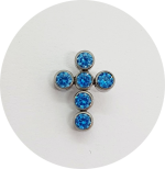 Labret Cruz Zircônia 6P - Várias Cores - Imagem 3